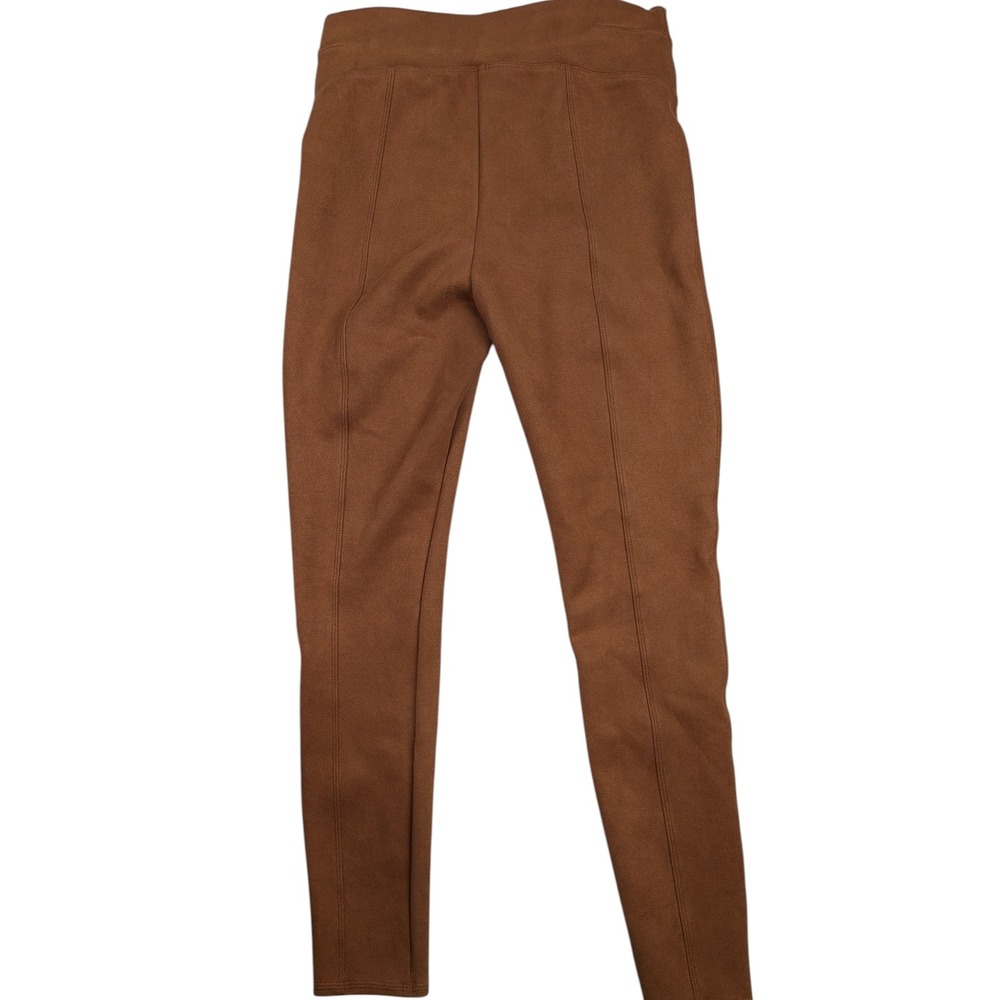 Spanx Leggings Rich Caramel Faux Suede Pull On Elastic Waistband Stretch Size M - Picture 10 of 11